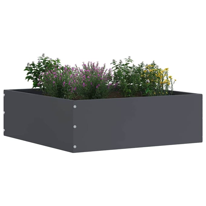 vidaXL - Gazonrand - 40 - x - 40 - x - 13 - cm - Staal - Antraciet