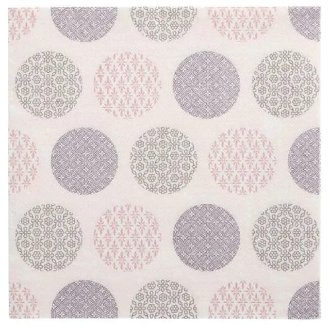 5x 50 Servetten ROYAL Collection 1/4 vouw 40 cm x 40 cm roze Rococo