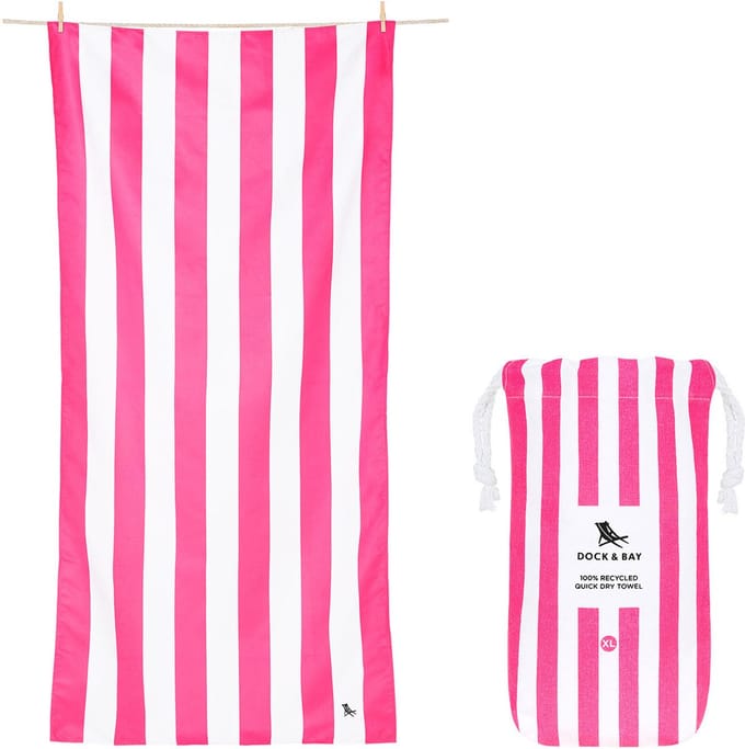 Dock & Bay Cabana - Strandlaken - Extra Large - ( 200x90cm ) - Phi Phi Pink