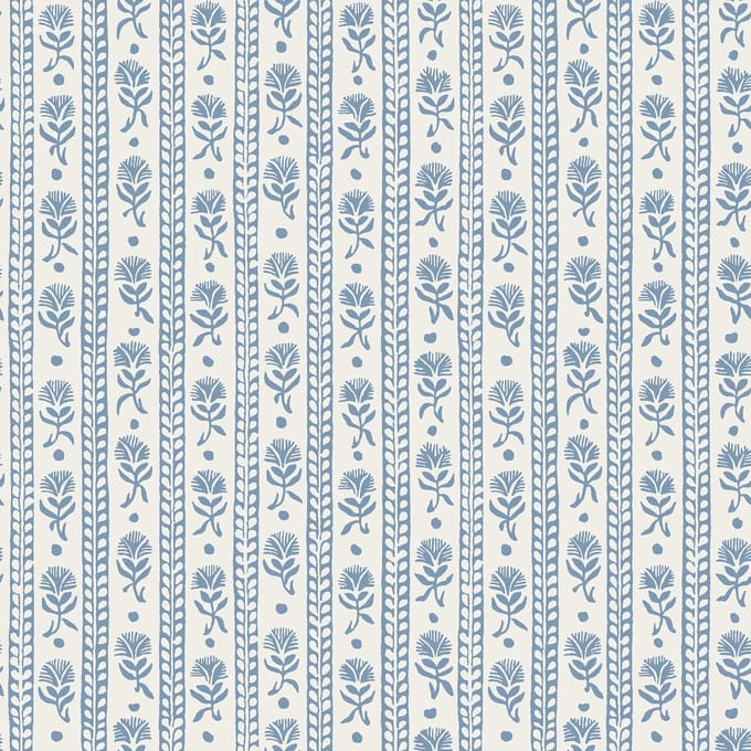 Boråstapeter Vliesbehang 8052 - Anno II - Strepen Blauw - 53cm x 10.05m