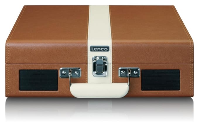 Classic Phono Retro Platenspeler - Vinyl Koffer met Bluetooth en ingebouwde Speakers - Auto-stop - TT-120BNWH - Bruin