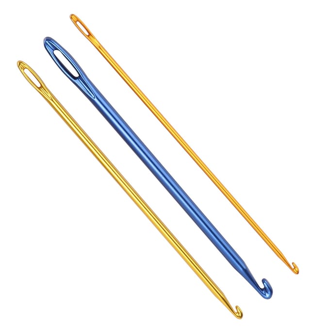 3 stuks haaknaalden Duurzame naainaalden met oog voor voor het breien van truien, sjaals, handschoenen blue