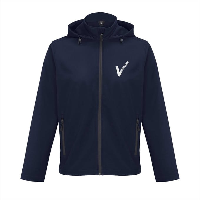 Security softshell jas met capuchon - Waterafstotend - 2-laags - Navy - Maat 5XL