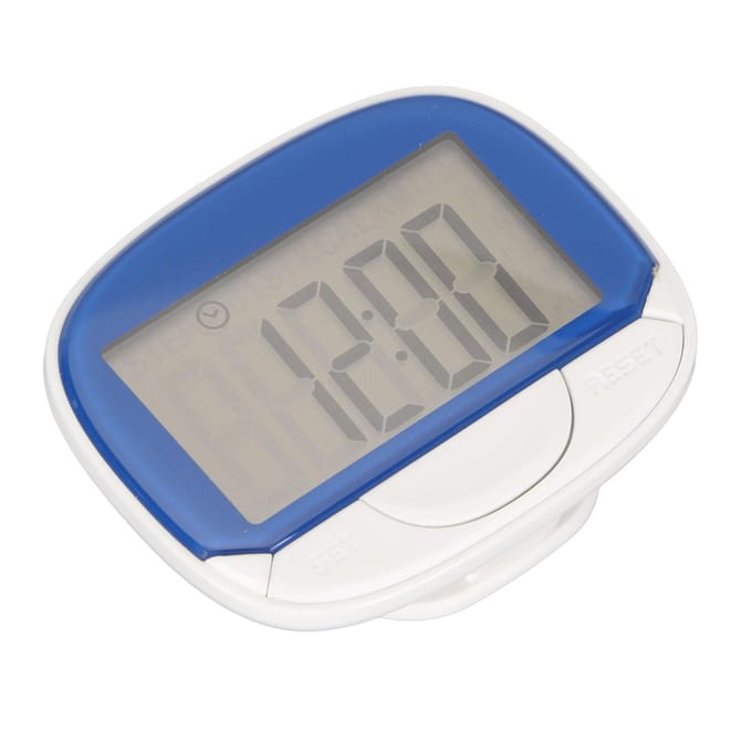Distance Calorie Podomètre Affichage Horloge Grand Écran Compteur de Pas 2D avec Clip de Ceinture Multifonctionnel gray
