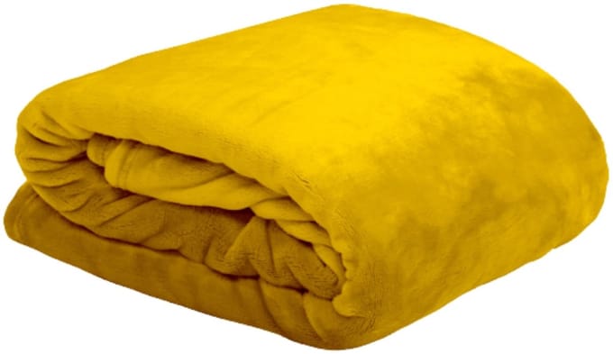 Plaid polyester geel 130 x 160 cm