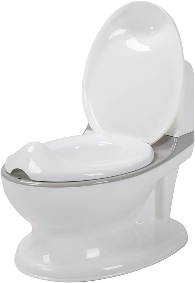 Potje voor Kinderen met Spoelgeluid - 100% PVC vrij - Wit/Grijs