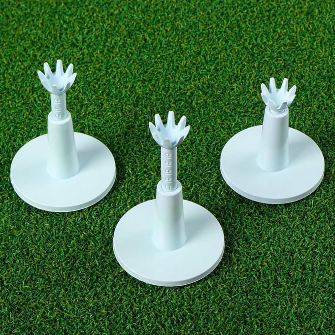 Golf Tees Set - Golf Accessoires - Golf Oefenen - Duurzaam Rubber Materiaal - 17 Stuks - Wit