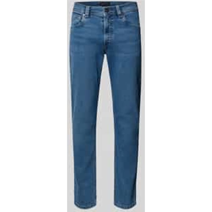 straight fit jeans van katoenmix
