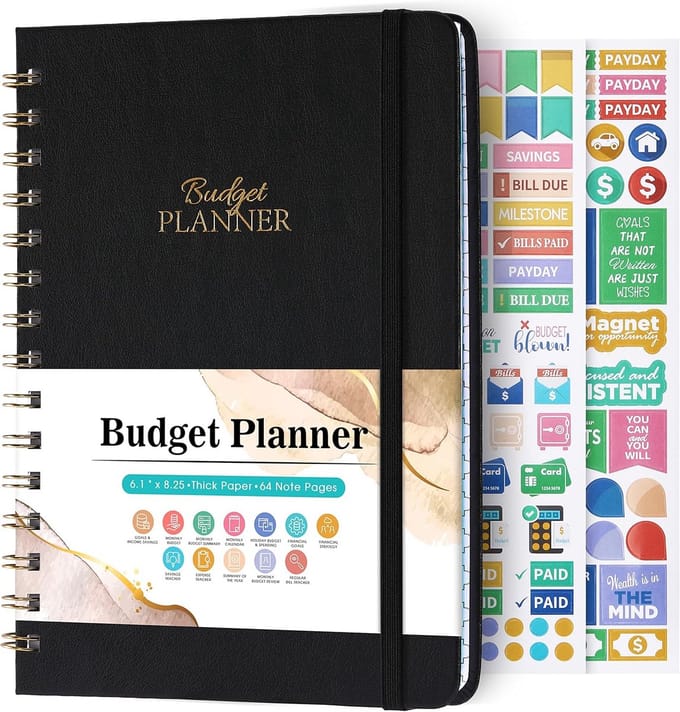 Budget Planner 12 maanden ongedateerd - Financiële planner voor inkomsten en uitgaven