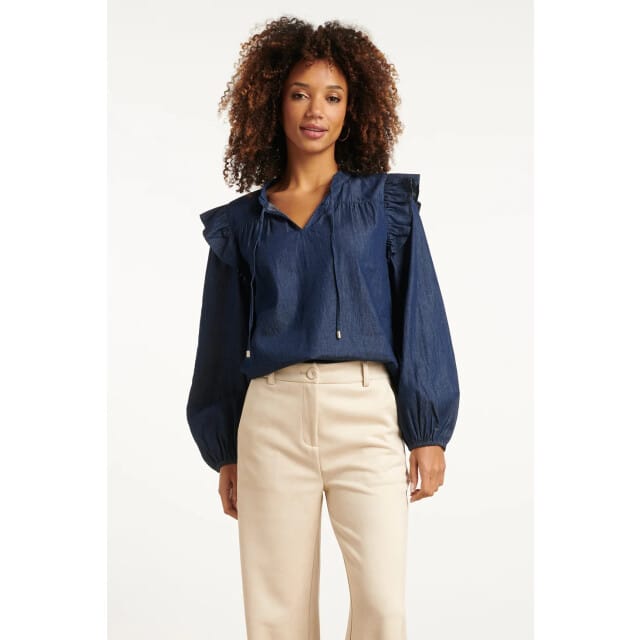 Smashed Lemon 25700 denim top in donkerblauw |