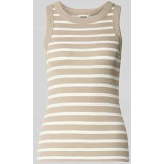 Tanktop met ribstructuur model 'OLINA'