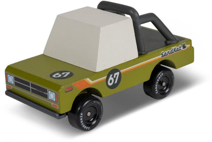 Candycar Toons - Sand kat pickup - houten voertuig - 3+