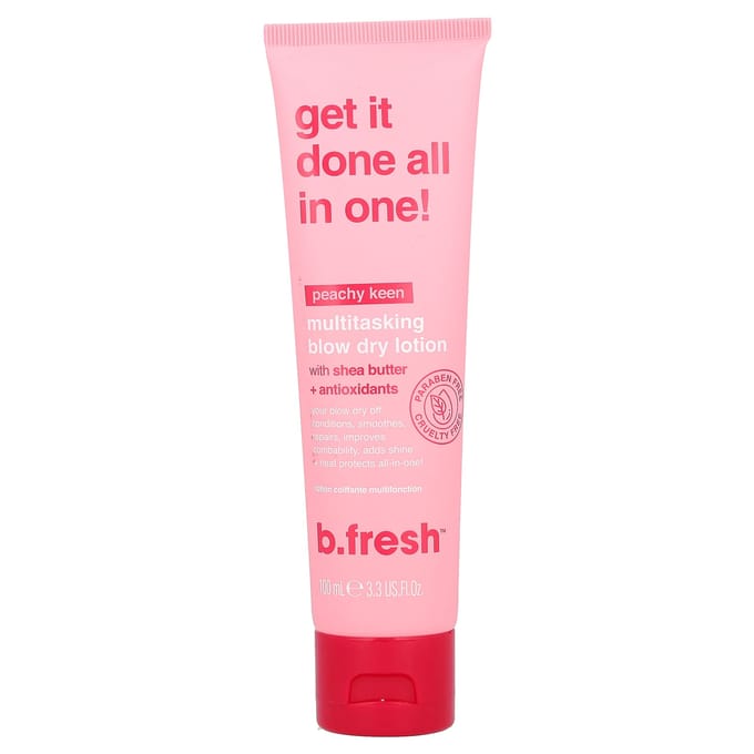 b.fresh, Multifunctionele Föhnlotion, Peachkin, 3,3 fl oz (100 ml) pink