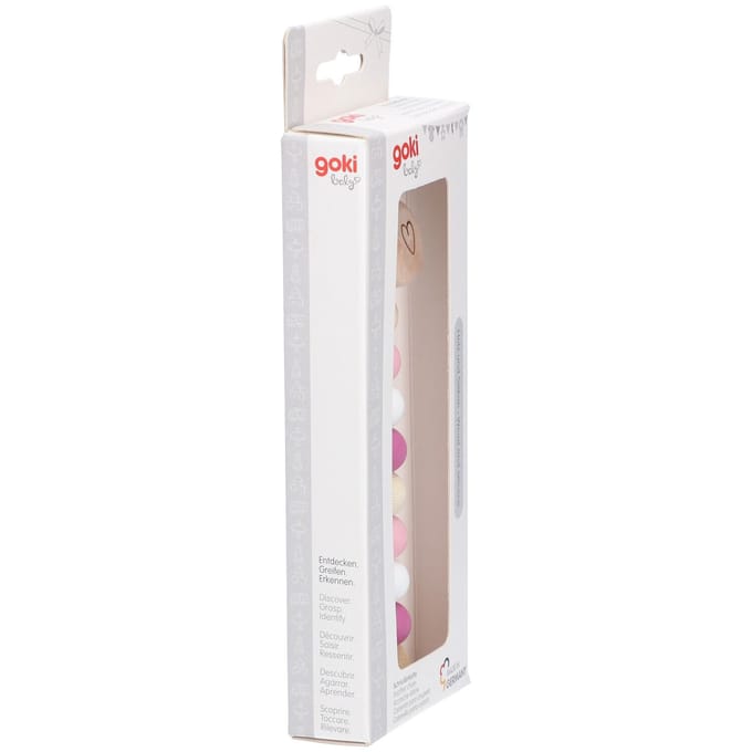 GOKI Fopspeenketting - Hart Roos - L21cm - Hout