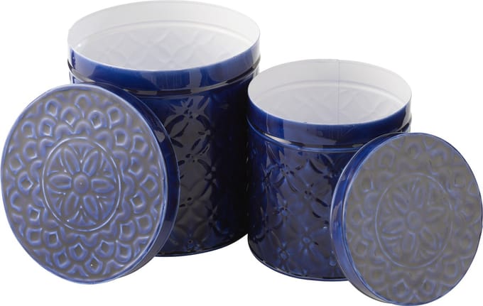 J-Line doos Pag - metaal - blauw - 2 stuks