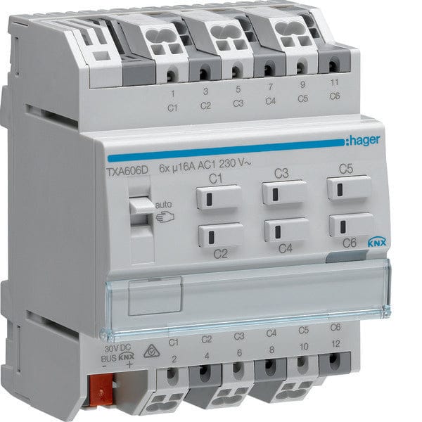 Hager Schakelaar Actuator Bus Systeem - TXA606D - E376B