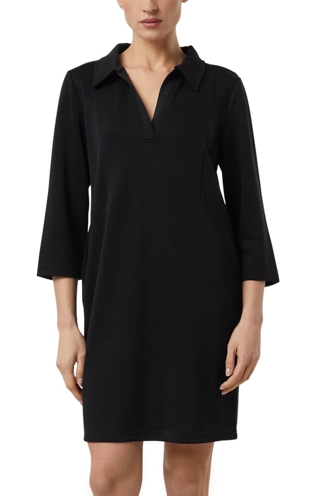 Korte polo jersey jurk met driekwart mouwen dames COMMA