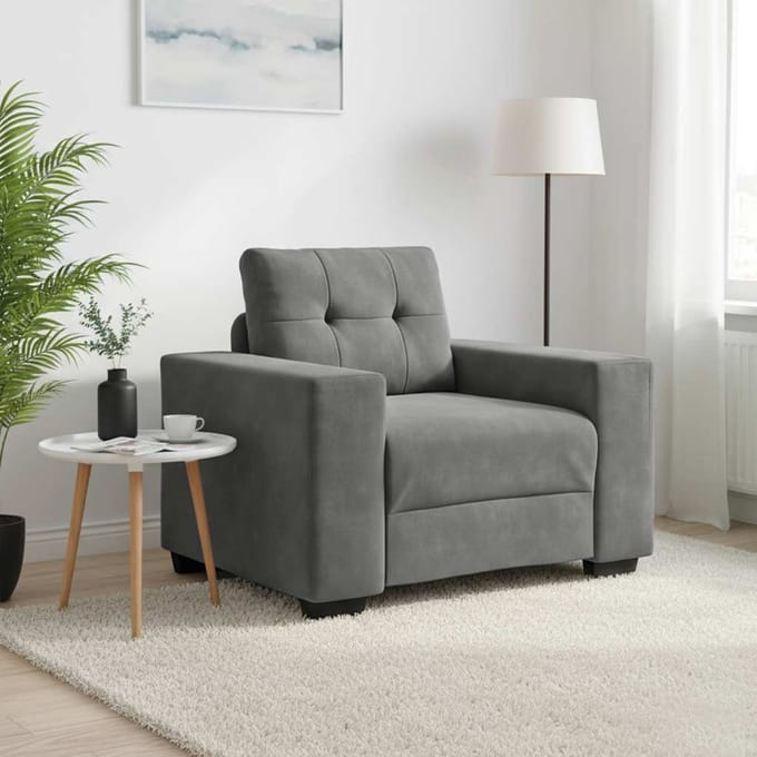 vidaXL - Fauteuil - 100x78x80 - cm - fluweel - donkergrijs