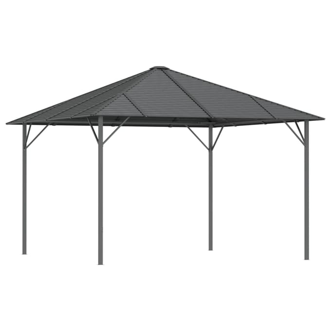 vidaXL - Prieel - met - dak - 3x3 - m - antracietkleurig