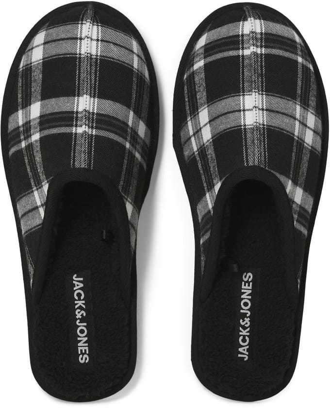 Jack & Jones - Heren Sloffen Dudely Microfiber Pantoffel - Zwart - Maat 46