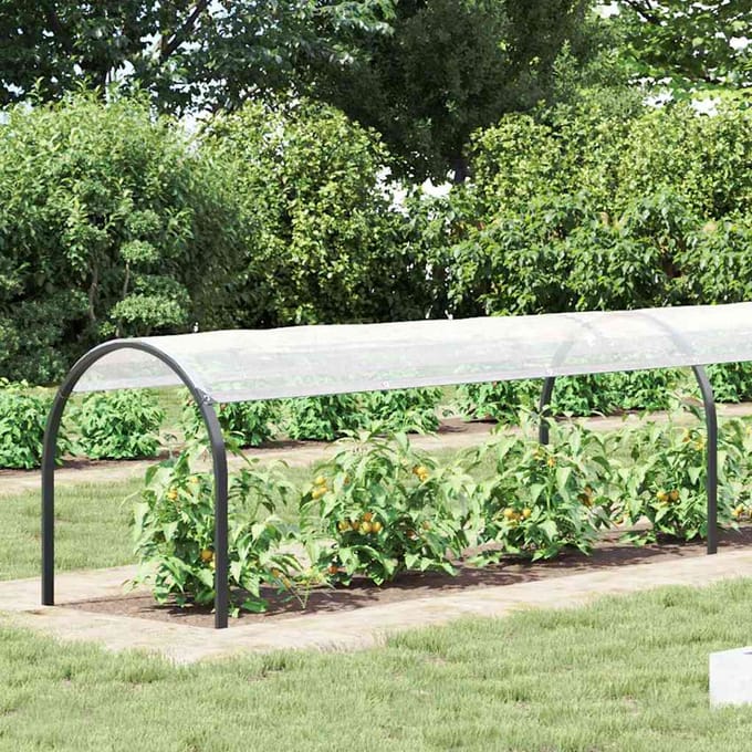vidaXL - Plantenafdekking - met - zeilringen - 1x6 - m - polyethyleen