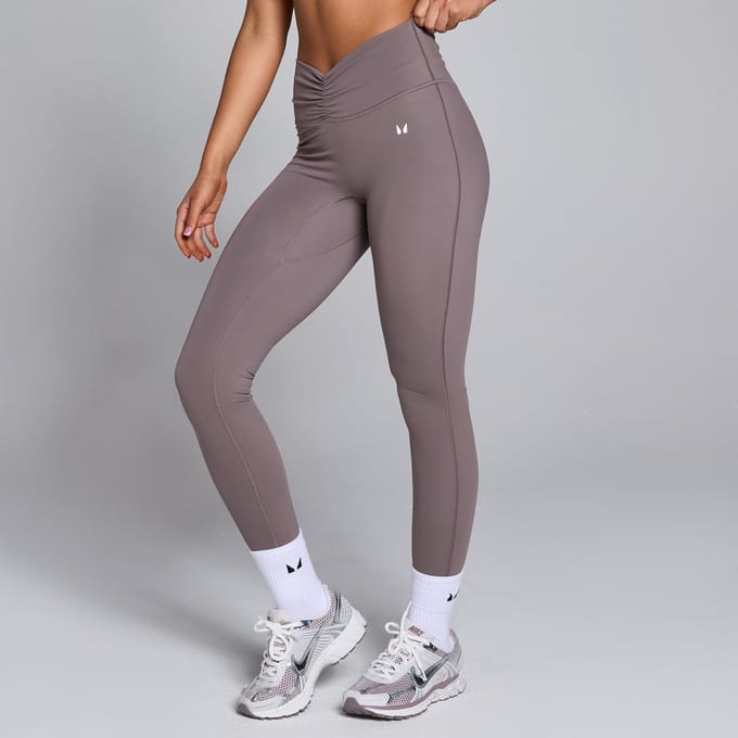 MP Tempo legging met geplooide voorzijde voor dames - Mokka - L