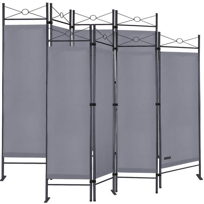 Casaria Kamerscherm 2 Stuks - 4 panelen 180x163 cm - Antraciet