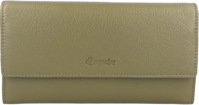 Esquire Peru Portemonnee RFID Leer 18,5 cm - Dames - Horizontaal - olive