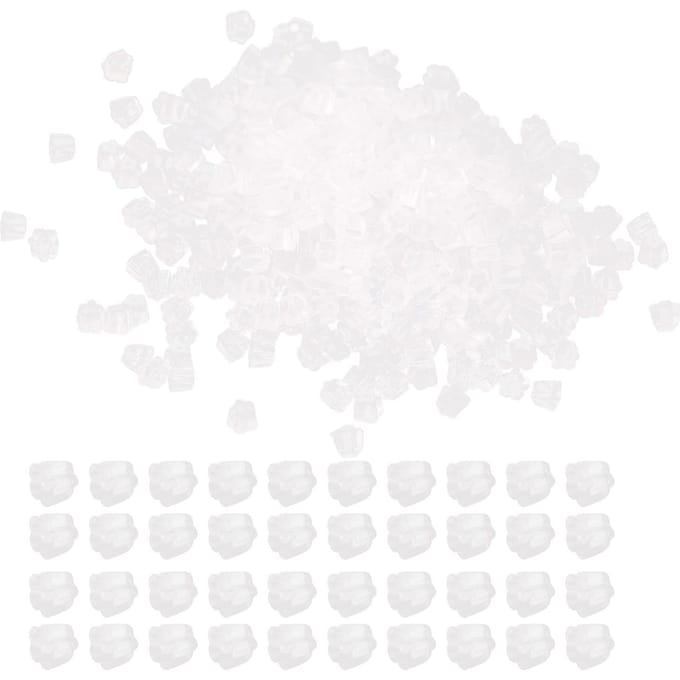 500 stuks Oorbellen Achterkant Oordop Zacht Transparant Siliconen Oorbellen Achterkant Vervangend Accessoire white