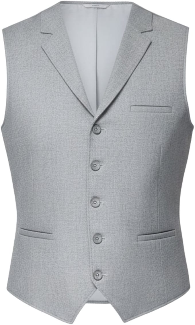 OMBRE Gilet - Regular Fit - Knopen - Effen Lichtgrijs S