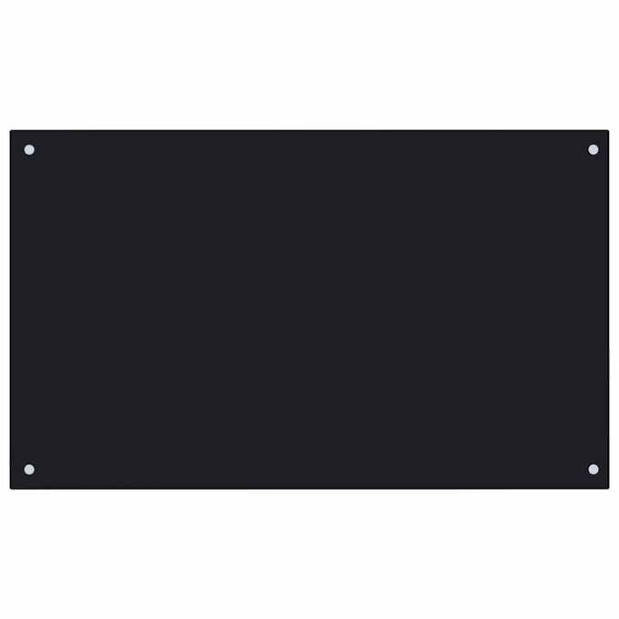 vidaXL - Spatscherm - keuken - 100x60 - cm - gehard - glas - zwart