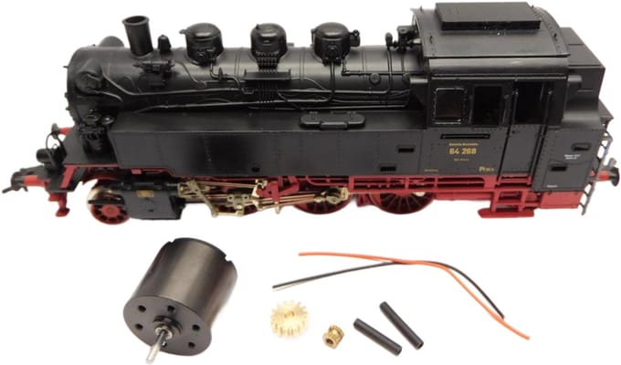 micromotor HF005G motor ombouwset voor Fleischmann BR 01 DB, BR 03 DRG, BR 64