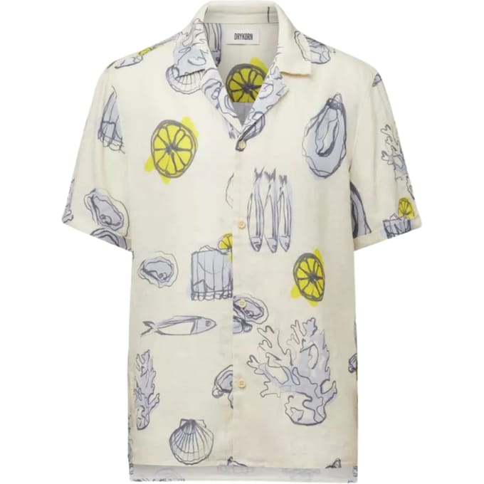Drykorn Bijan_2 Korte Mouw Overhemden Off White 152298 Bijan_2