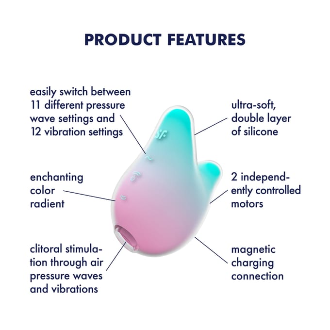 Satisfyer - Mermaid Vibes - Vibrerende Luchtdruk Vibrator - Mint/Roze