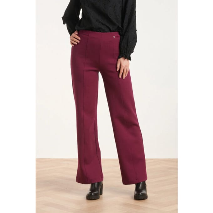 Smashed Lemon 24590 stretchy paarse flared broek |