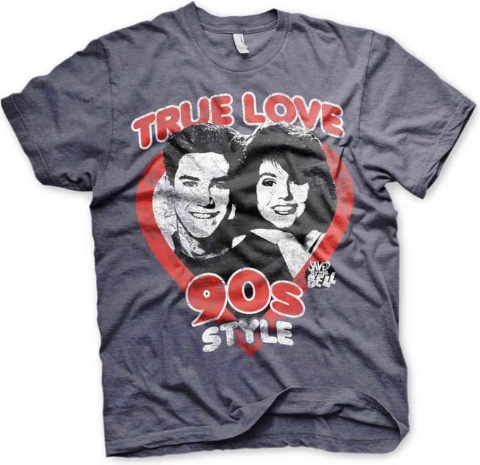 Saved By The Bell Heren Tshirt -S- True Love 90's Style Blauw