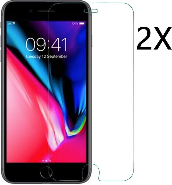Ntech Screenprotector 2 Stuks Screenprotector Tempered Glass Glazen - Geschikt voor iPhone 8+/7+