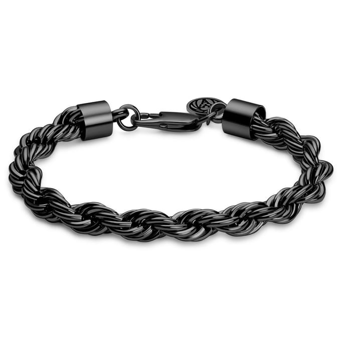 Essentials | 8 mm Gunmetal Zwarte Armband met Gedraaide Schakels
