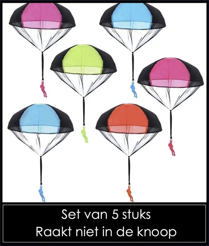 Afecto set van 5 stuks parachute - gooi ze in de lucht -