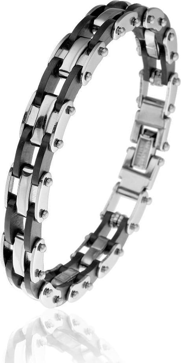 Montebello Armband Rulinga - 316L Staal - Rubber - 22cm