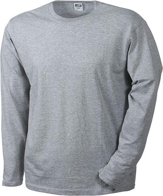 James and Nicholson - Heren Medium Lange Mouwen T-Shirt (Grijs)