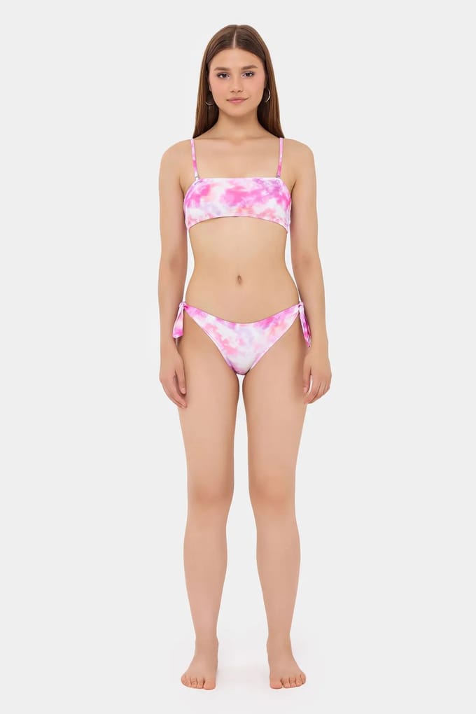 Tie Dye Bandeau Tiesides Bikini-set
