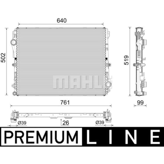 Radiator, motorkoeling MAHLE CR 2604 000P