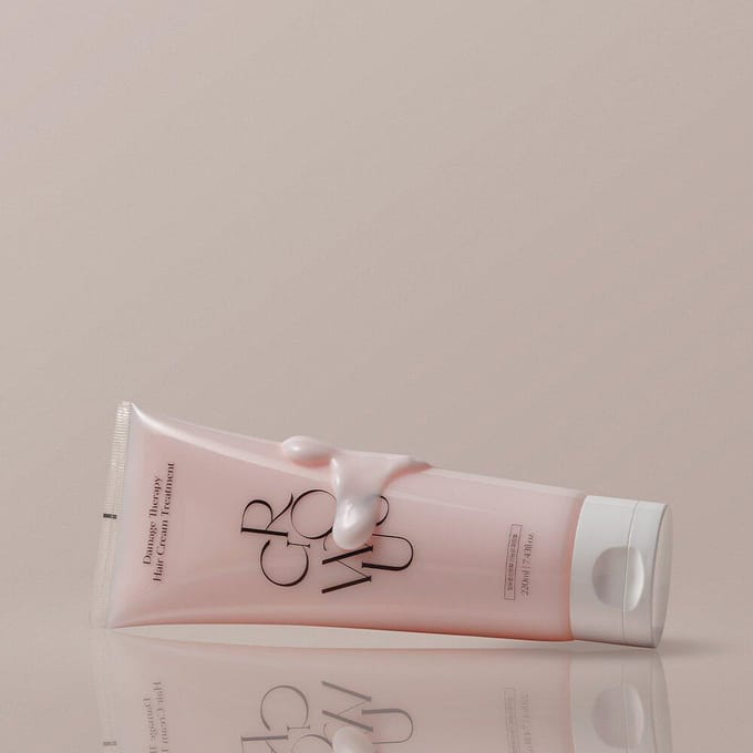 growus Damage Therapy Haarcrème Behandeling 220mL Speciale Set (+Crèmebehandeling 21g) white