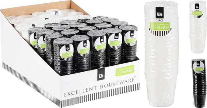 Koopman - Shotglas Set - 20 stuks - 30 ml - Kleurrijk - Kunststof