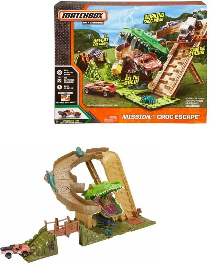 Mattel Speelset Matchbox Mission: Krokodil ontsnapping