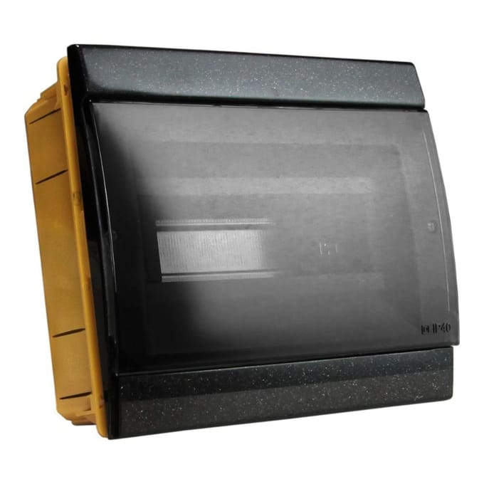 Tableau de distribution encastrable 8 modules IP40 Boîtier noir pour fusibles