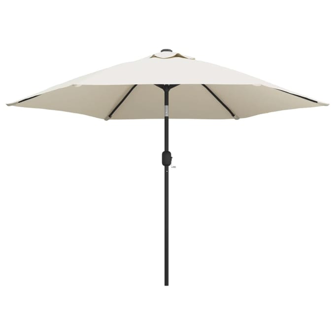 vidaXL - Parasol - met - stalen - paal - 3 - m - zandwit