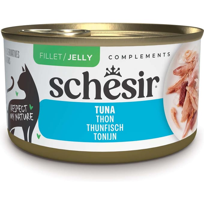 12x70g Schesir Complements in Gelee Thunfisch Katzenfutter nass