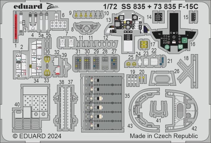 Eduard Modelbouwpakket - SS835 F-15C - Cockpit Details - Fine Molds Accessoires set - 1:72 - Modelbouw
